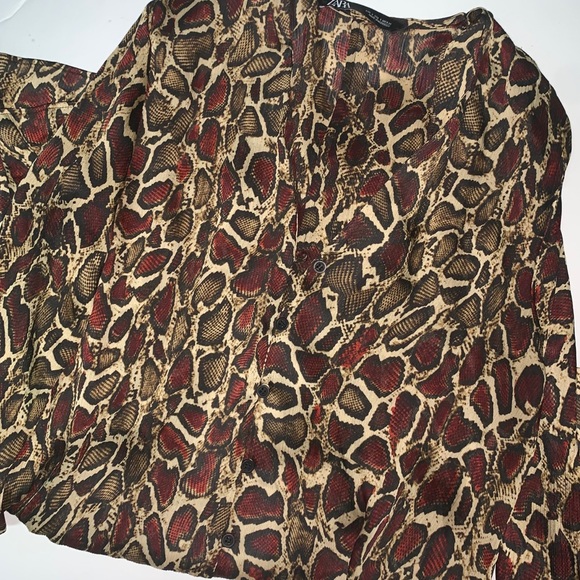 Zara Animal print ruffled dress - Picture 4 of 6